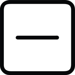 Black square with horizontal line icon, simple