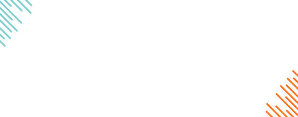 Minimalist abstract background with blue and orange diagonal lines.