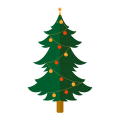 Festive Christmas Tree Decoration with Colorful Ornaments and Star