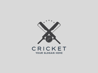  Cricket logo design vector template 