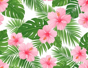 Hibiskus & Palmbl&auml;tter