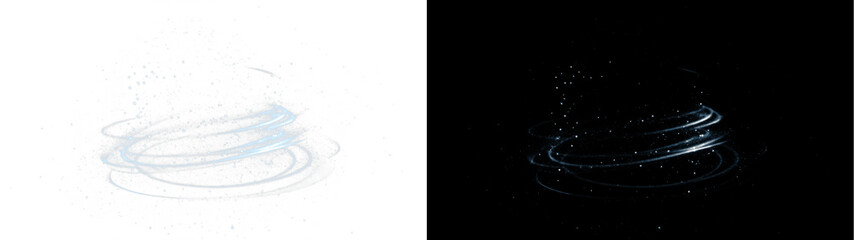 Dynamic light swirls create a stunning blue abstract digital art effect in a PNG overlay with...