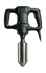 Naklejka premium Powerful electric concrete vibrator with a sturdy steel head for dense mixes.