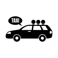 Fototapeta premium Yellow taxi cab illustration isolated on white background