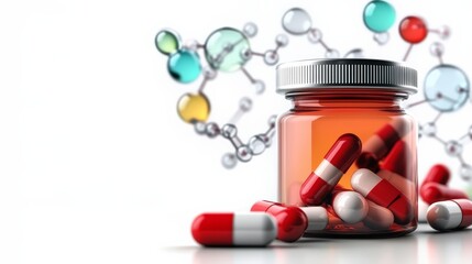Pharmaceutical innovation laboratory setting medicine display science environment close-up view health concept