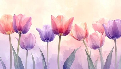 Fototapeta premium Minimalistische Tulpen