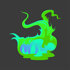 Magical Glowing Green Fireball with Mystical Aura and Smoky Trails