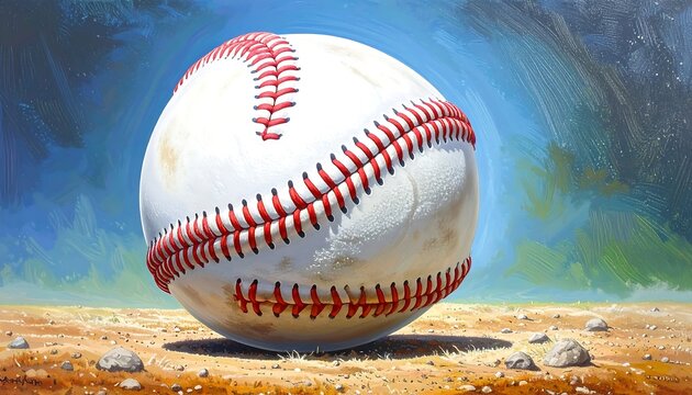 Baseball on dusty ground - Powered by Adobe