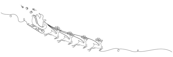 Obraz premium Carriage Santa Lineart