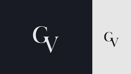 GV letter logo design and minimalist logo .vector template.