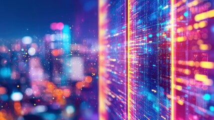 Data Center Cityscape: Abstract Tech, AI, Server Room