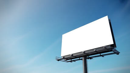Fototapeta premium Blank billboard against a clear blue sky for advertising