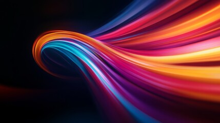Dynamic flowing colors abstract digital art vivid spectrum dark background creative composition visual harmony for digital design
