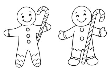 Gingerbread Holding Candy Canes Line