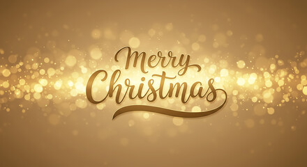 光がきらめくゴールドのクリスマス背景