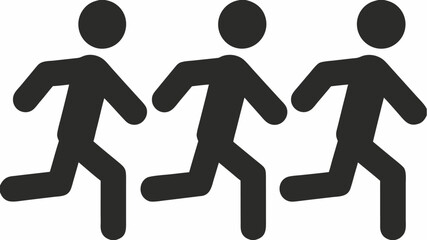 Teamwork Makes the Dream Work: Three Individuals Running Together to Achieve Success, Perfect for Business, Sports or Motivation Concepts