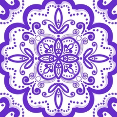 Seamless pattern with purple tiles