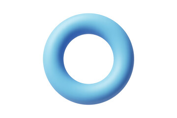 Smooth, light blue, torus shape, isolated on a white background, suggesting simplicity.