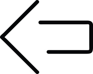 Back arrow with a square end for navigation