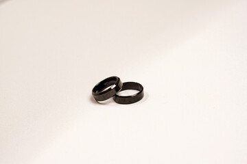 two black rings with isolated white