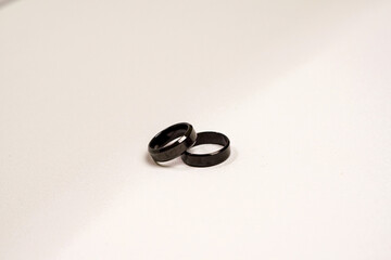 two black rings with isolated white