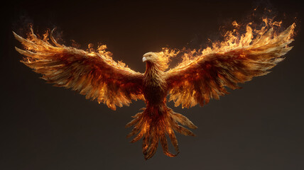 Phoenix firebrid rising from the ashes