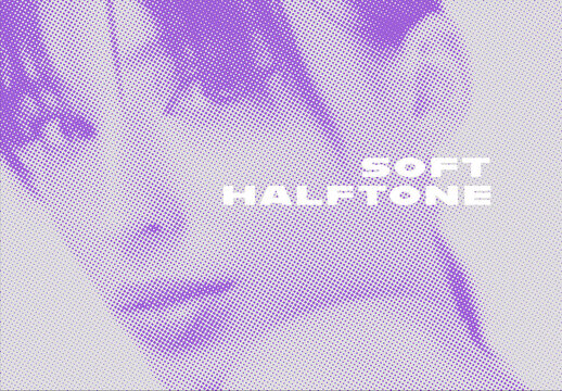 Soft Halftone Effect Mockup