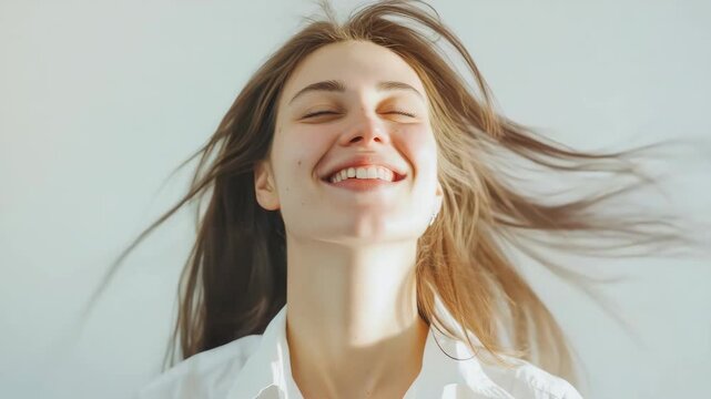 Smiling female enjoying the moment.