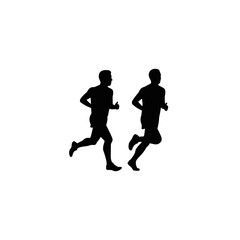 Two men running in silhouette representing International Men's Day  