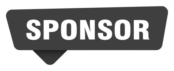sponsor black sign isolated on transpatent background. sponsor sticker