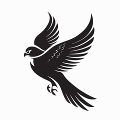 Fototapeta premium Kestrel Bird Flapping Wings Logo Vector on white background