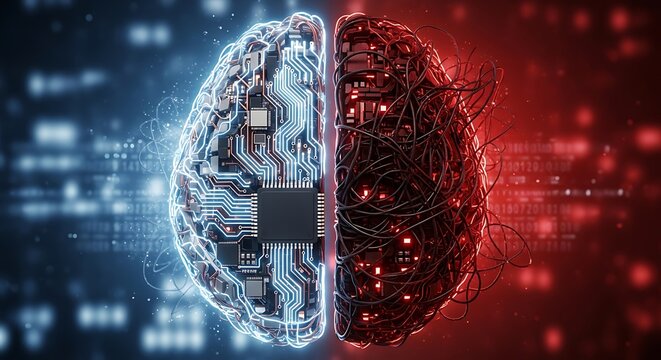 Artificial Intelligence Brain with Digital and Biological Halves
