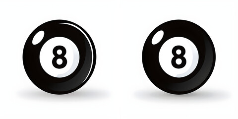 Billiards eight ball isolated on white background 
