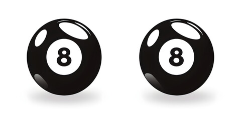 Billiards eight ball isolated on white background 