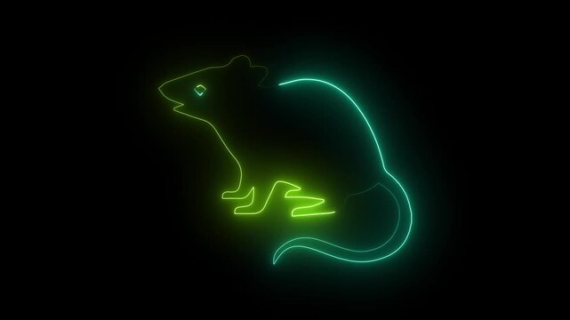 Glowing the rat color saber animation with black background. HD video