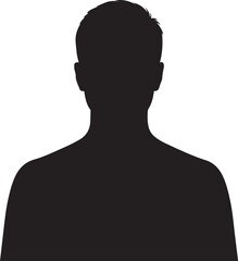Man Silhouette Vector Portrait Illustration Template for Graphic Design and Web Design Projects Identity Reveal Unidentified Person in Darkness