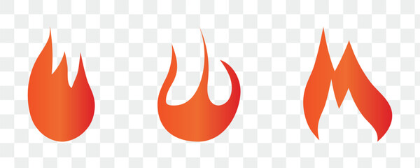 Flame vector fire icon flame logo template and silhouette shape isolated on white background