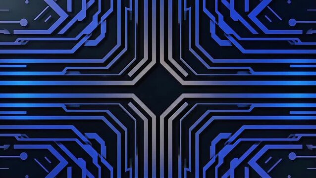 Close-Up of Modern Circuit Board: CPU and Computer Technology Background