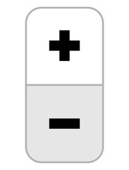 Minimal plus and minus button design, perfect for app controls, volume settings, quantity adjustment, or clean digital interface elements.