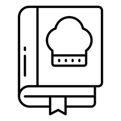 A linear design icon of cookbook