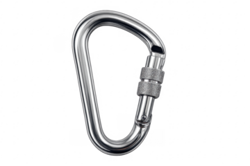 Metal screwgate carabiner hook for climbing safety equipment