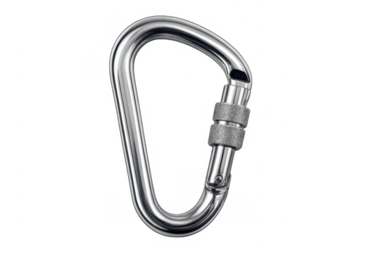 Metal screwgate carabiner hook for climbing safety equipment