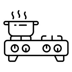 Fototapeta premium Editable design icon of kitchen stove 