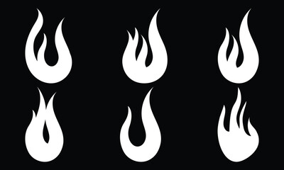 set of fire icons collection vector illustration