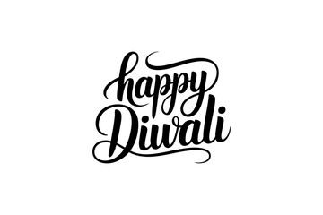 Diwali Calligraphy Typography – Elegant Festival of Lights Lettering Design for Indian Celebration