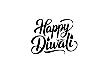Diwali Calligraphy Typography – Elegant Festival of Lights Lettering Design for Indian Celebration