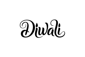 Diwali Calligraphy Typography – Elegant Festival of Lights Lettering Design for Indian Celebration