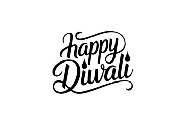 Diwali Calligraphy Typography – Elegant Festival of Lights Lettering Design for Indian Celebration
