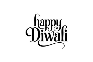 Diwali Calligraphy Typography – Elegant Festival of Lights Lettering Design for Indian Celebration