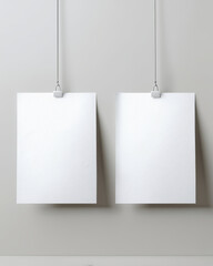 Two White Blank A4 Paper Flyer Sheet Mockup